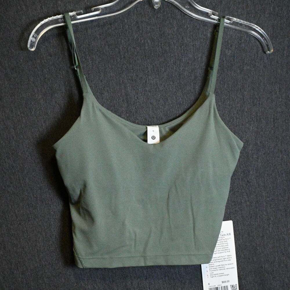NEW Lululemon Women's 6 A/B Align Cropped Cami Tank Green NWT